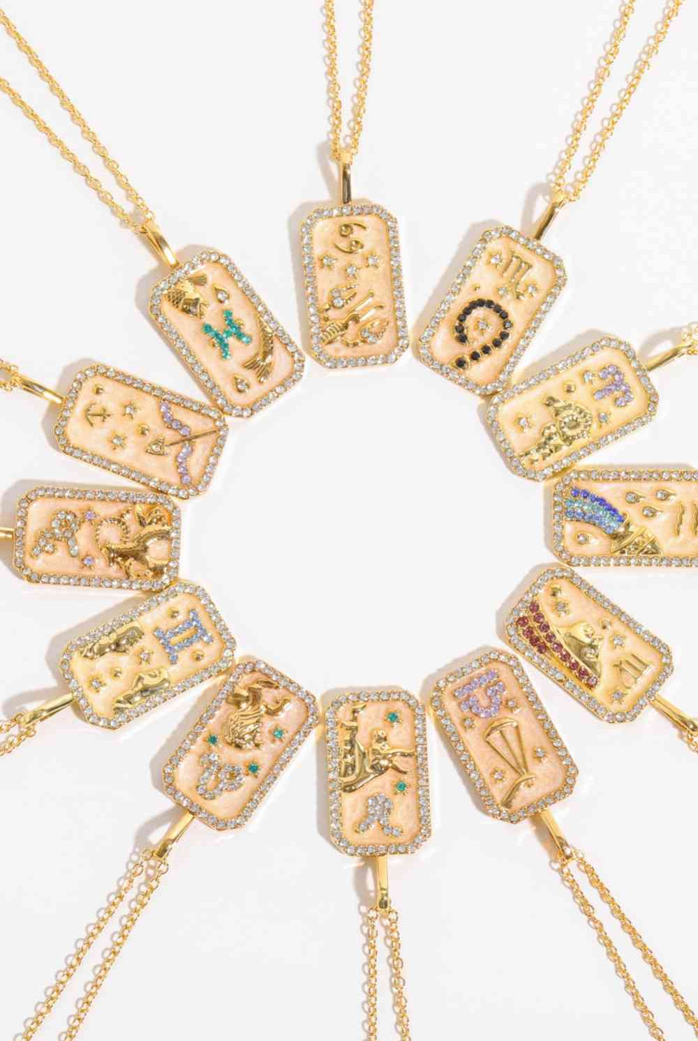 Rhinestone Constellation Pendant Copper Necklace-Bijou Crush