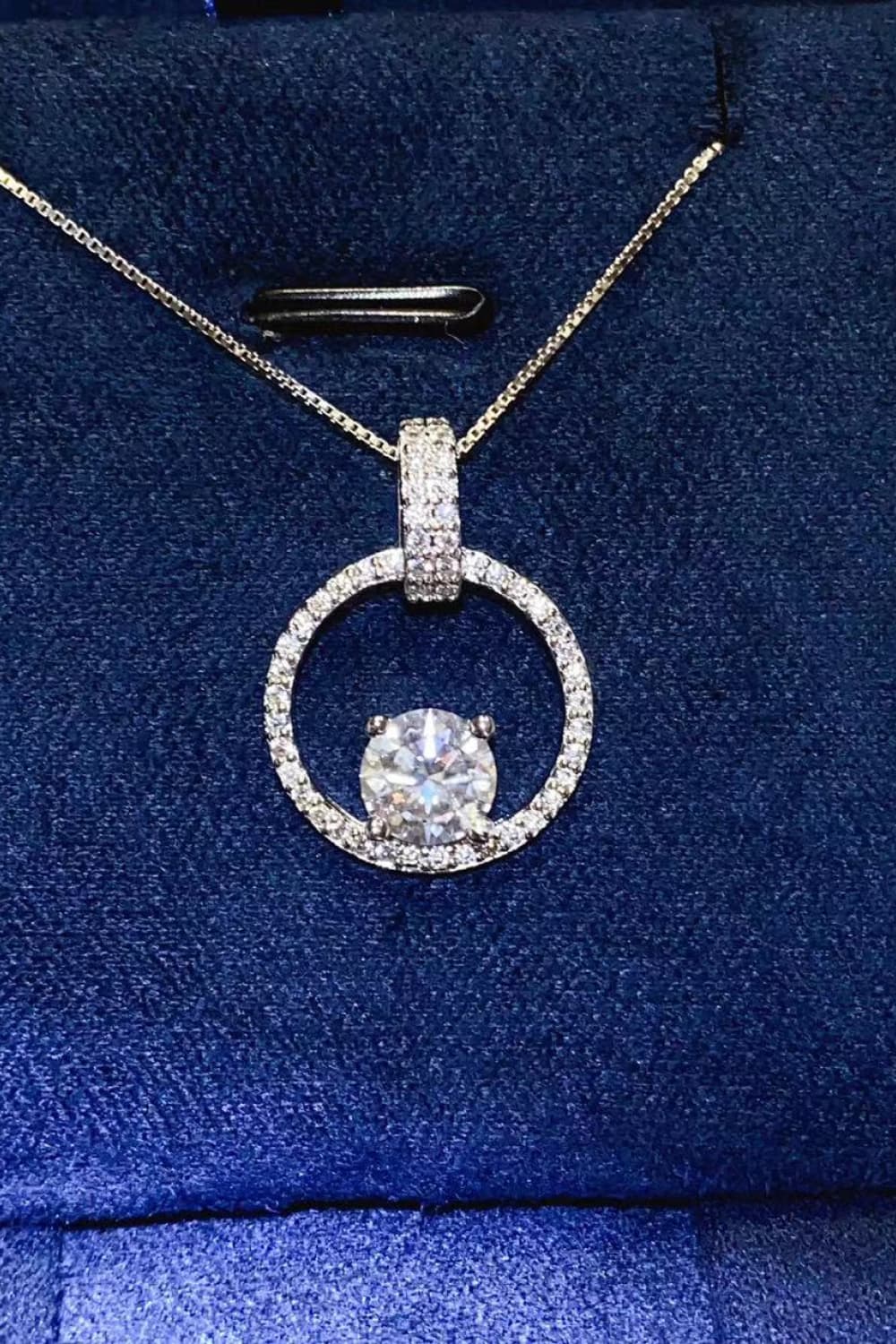 1 Carat Moissanite Sterling Silver Necklace-Bijou Crush