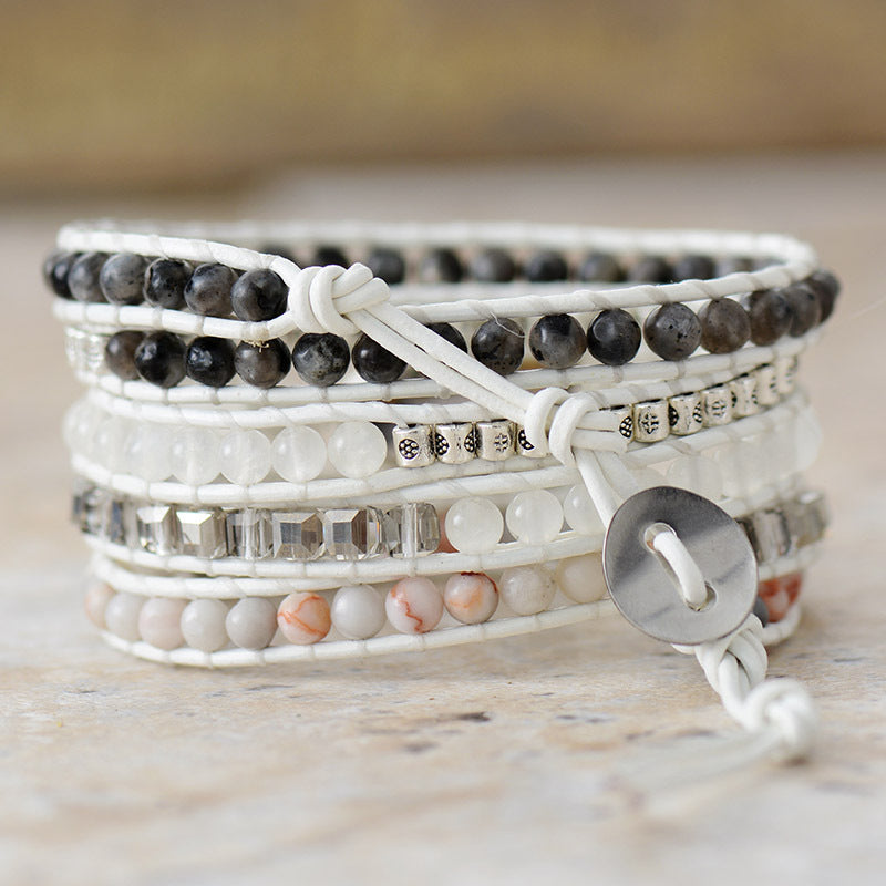 Natural Stone Layered Bracelet-Bijou Crush