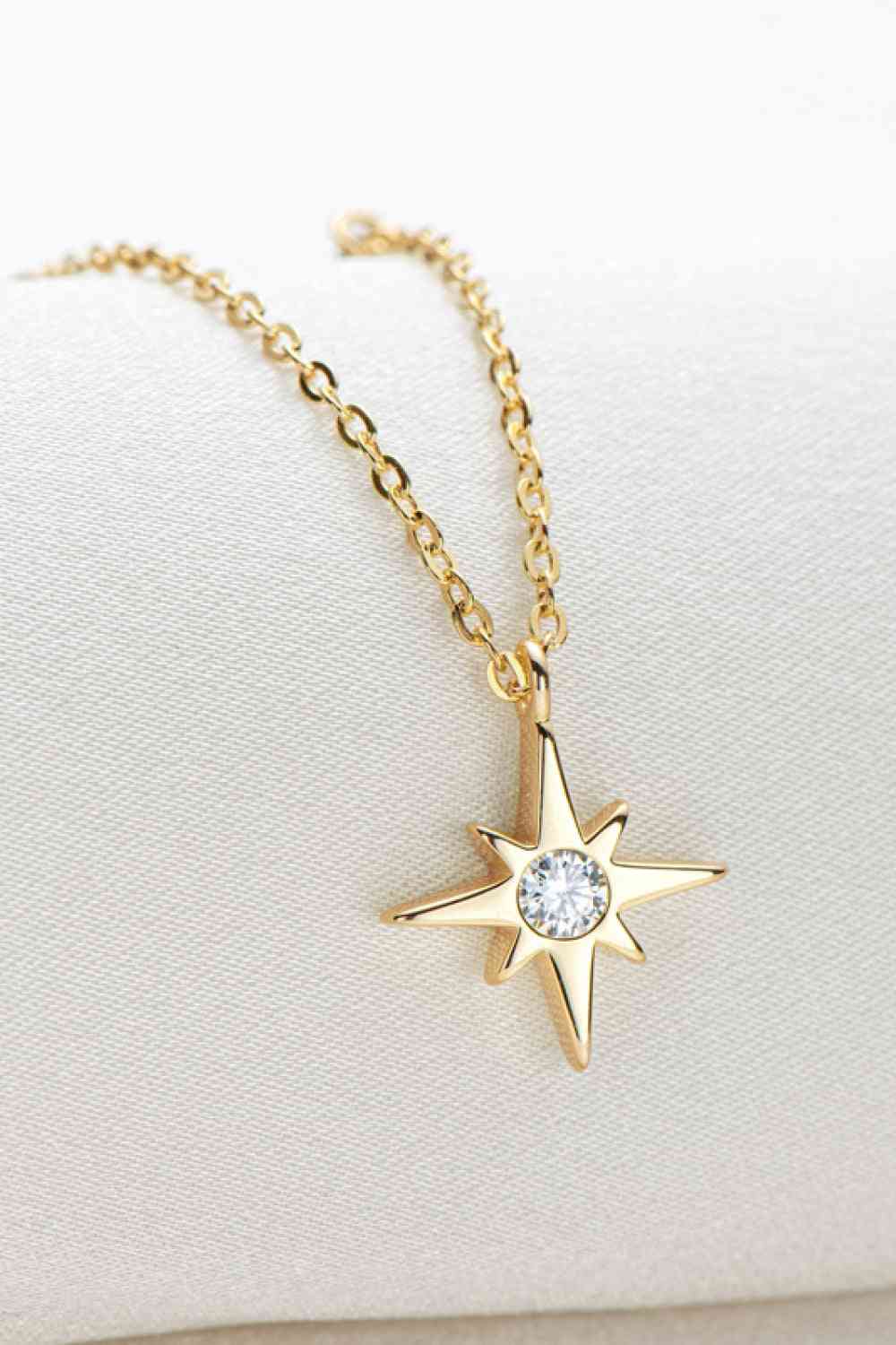 Moissanite North Star Pendant 925 Sterling Silver Necklace-Bijou Crush