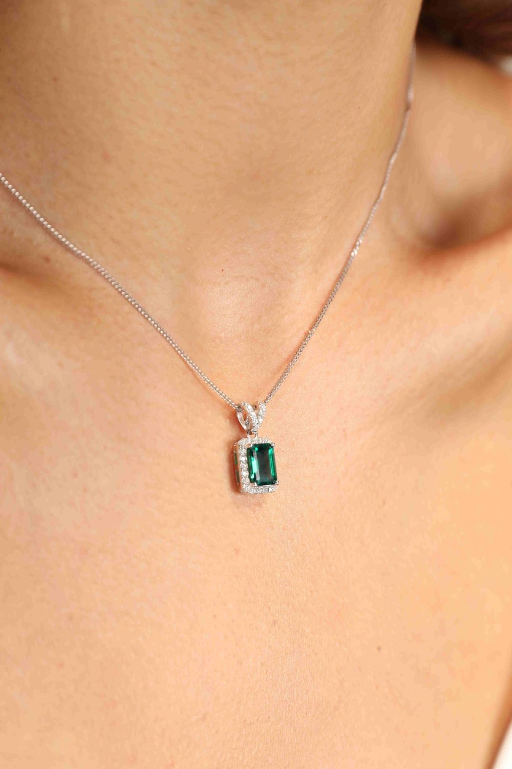 Adored 1.25 Carat Lab-Grown Emerald Pendant Necklace-Bijou Crush