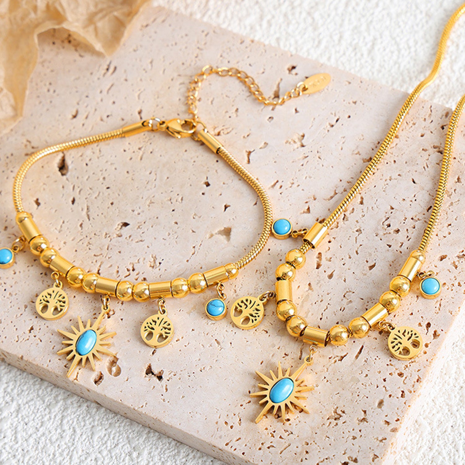 Gold-Plated Titanium Steel Charm Necklace-Bijou Crush