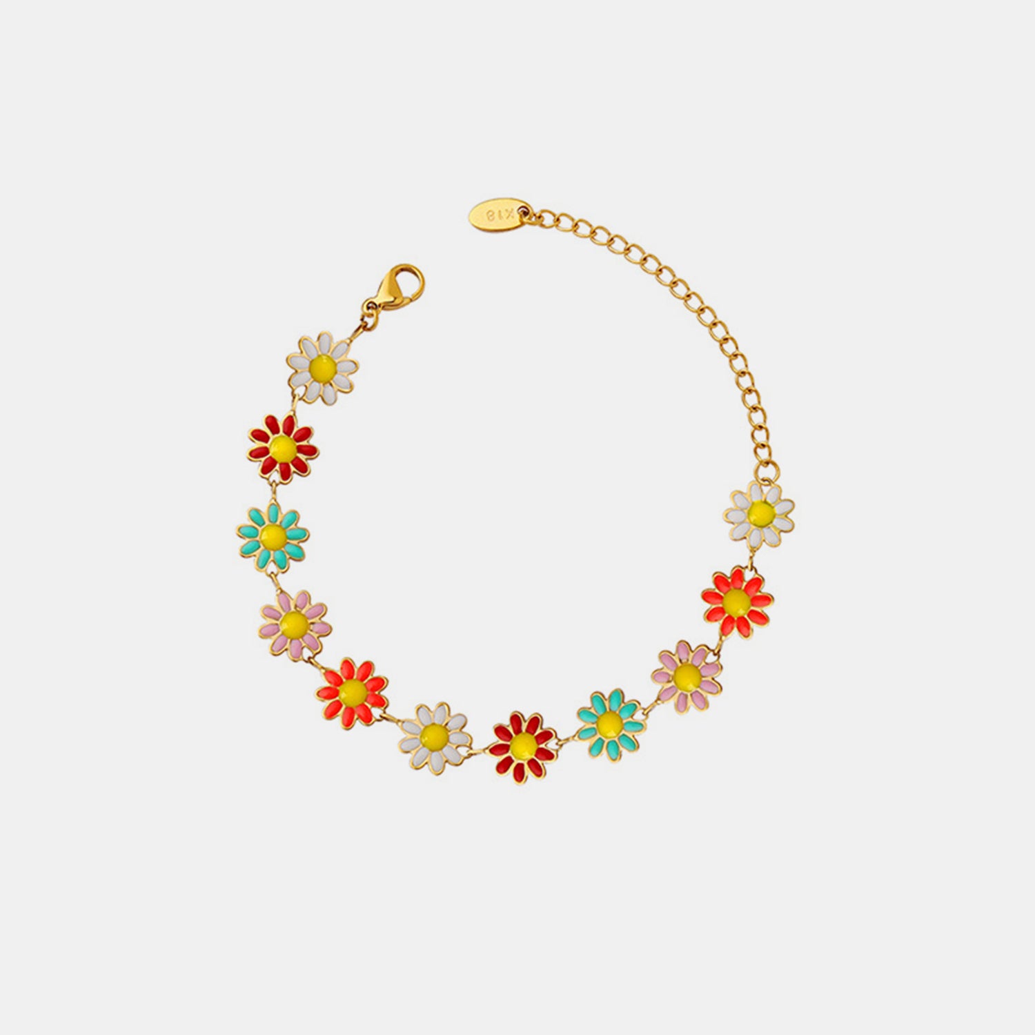 Gold-Plated Floral Oil Drip Bracelet-Bijou Crush