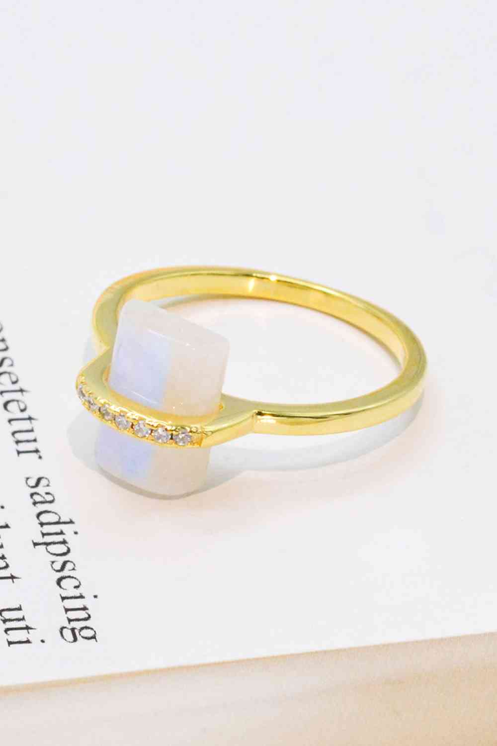 Natural Moonstone Platinum-Plated Ring-Bijou Crush