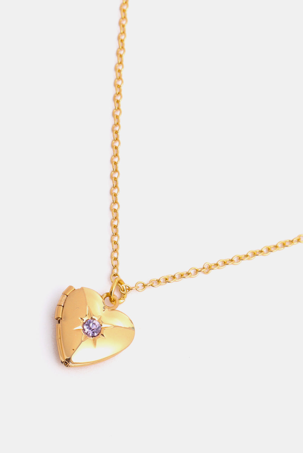 Zircon Heart Shape 14K Gold-Plated Pendant Necklace-Bijou Crush