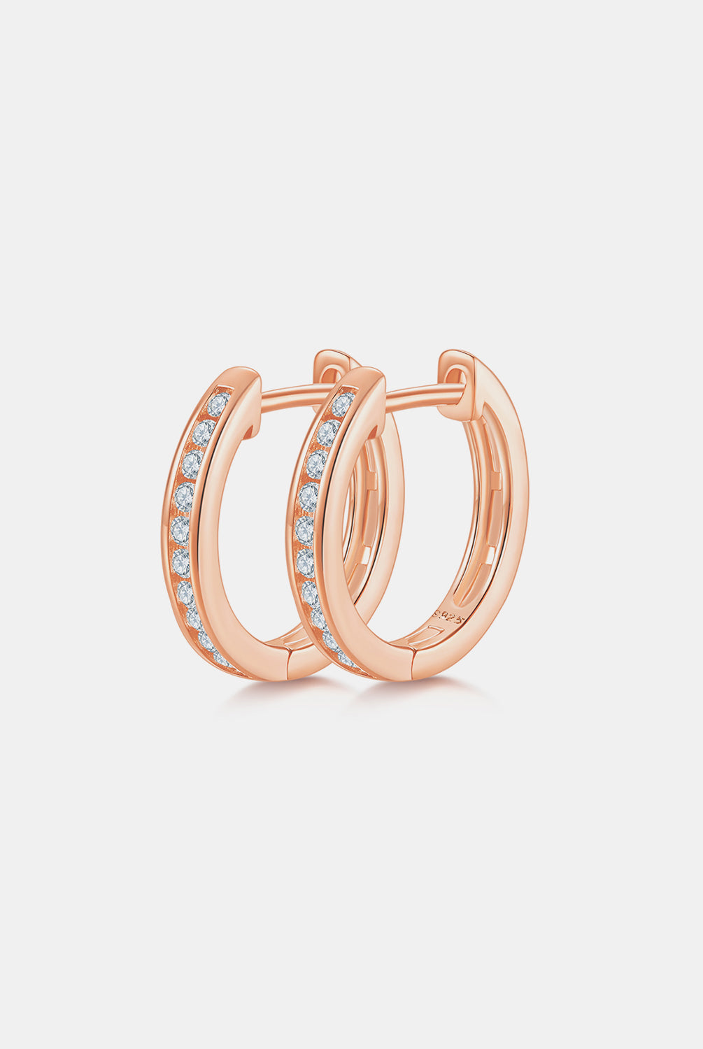 Moissanite 925 Sterling Silver Huggie Earrings-Bijou Crush