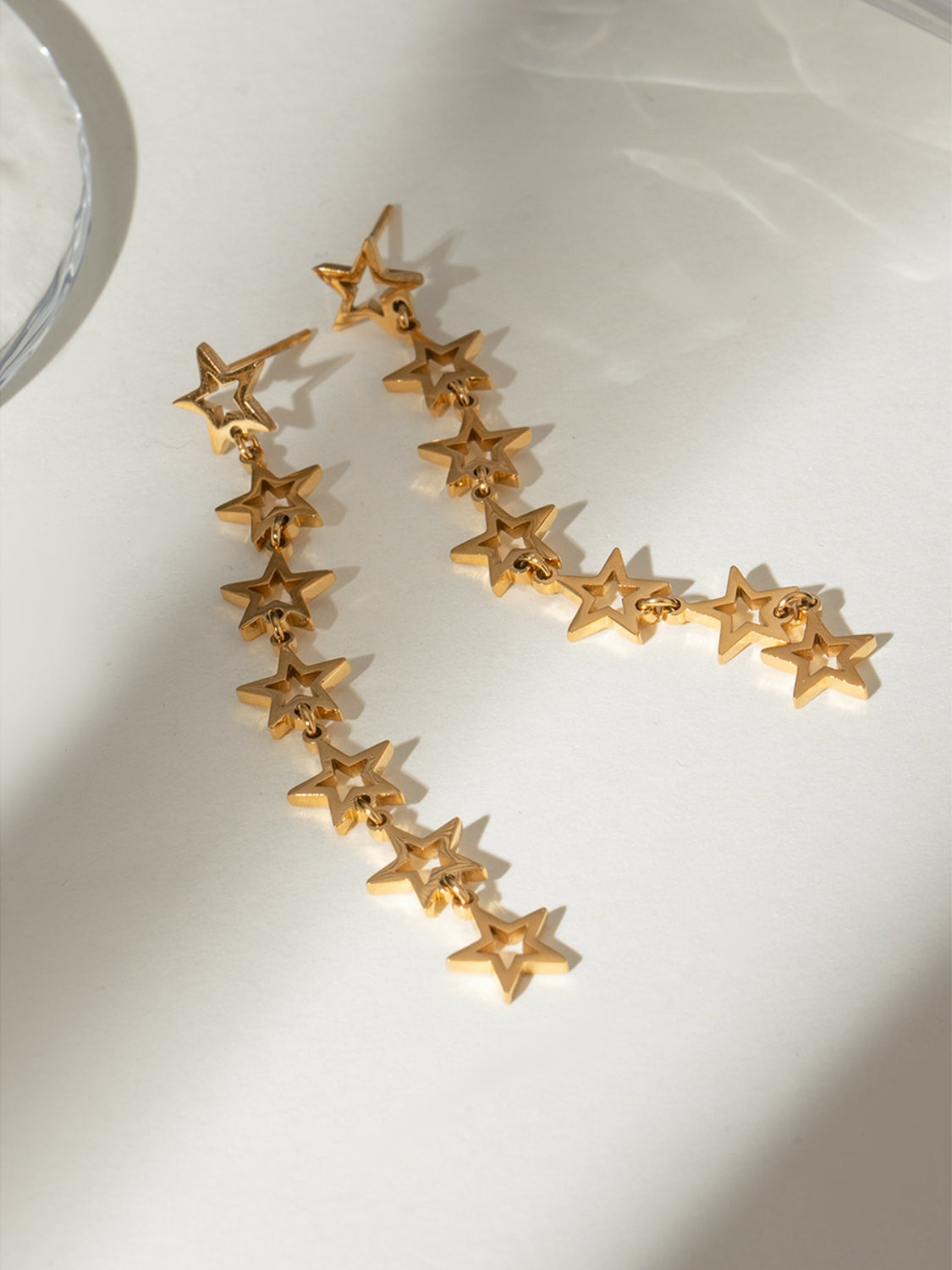 Stainless Steel Cutout Star Earrings-Bijou Crush