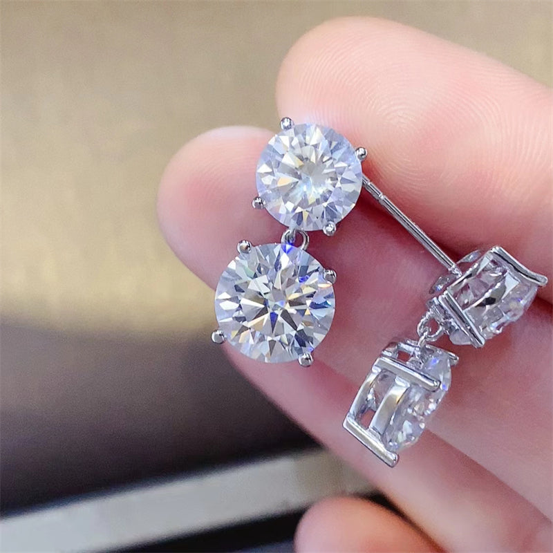 10 Carat Moissanite 925 Sterling Silver Earrings-Bijou Crush