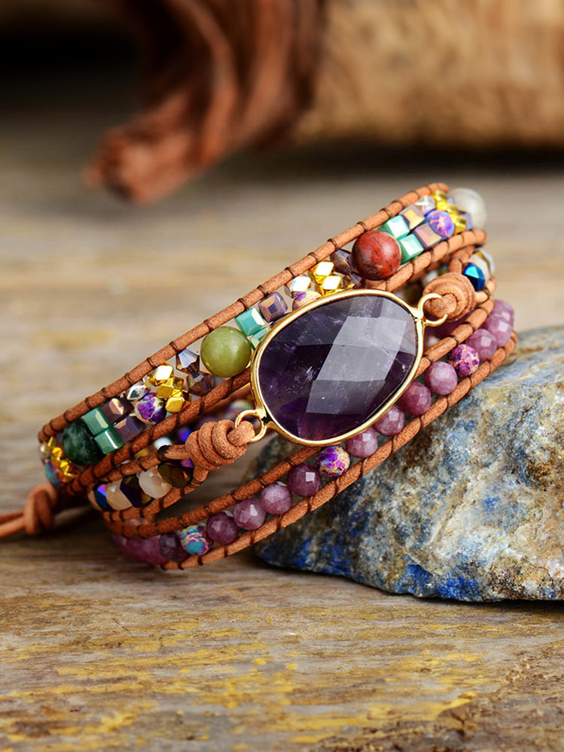 Triple-Layer Amethyst Bracelet-Bijou Crush