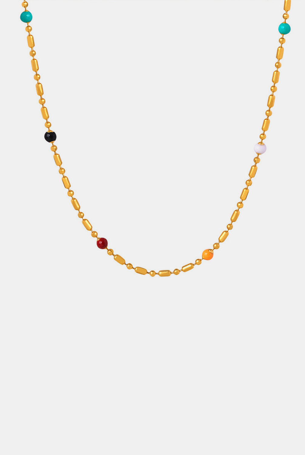 18K Gold-Plated Oil Drip Bead Necklace-Bijou Crush