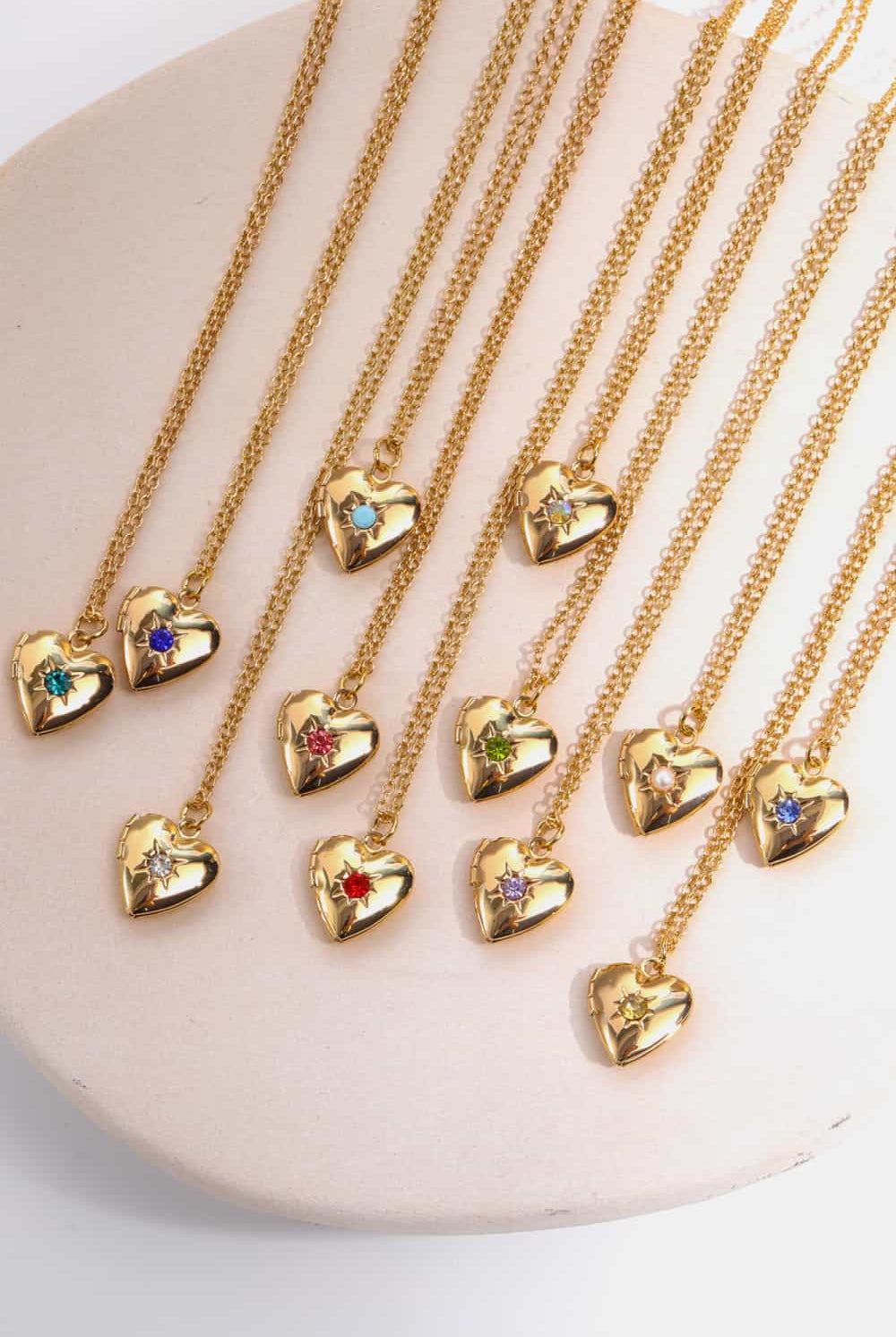 Zircon Heart Shape 14K Gold-Plated Pendant Necklace-Bijou Crush