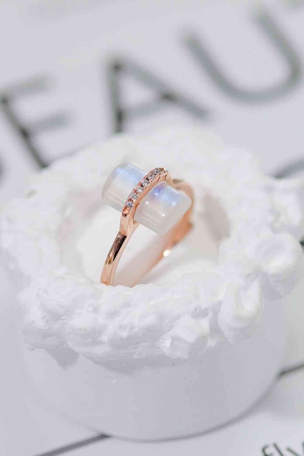 Natural Moonstone Platinum-Plated Ring-Bijou Crush