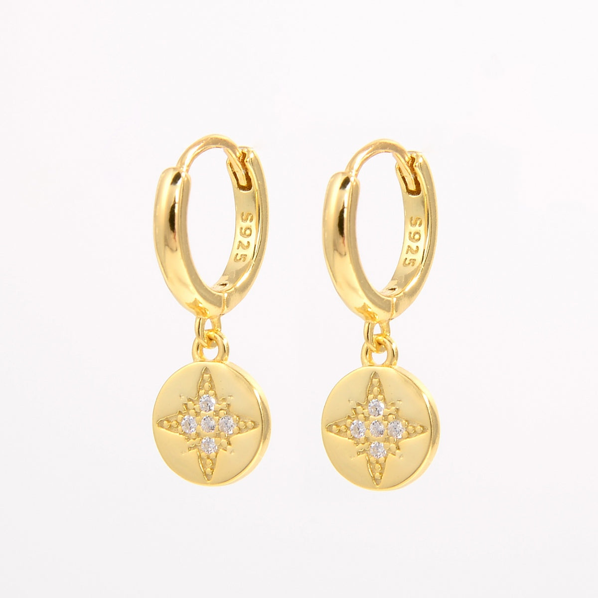Sterling Silver Inlaid Zircon Earrings-Bijou Crush