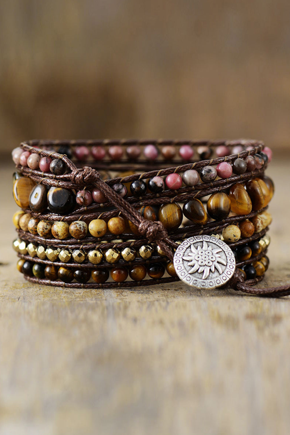Natural Stone Layered Bracelet-Bijou Crush