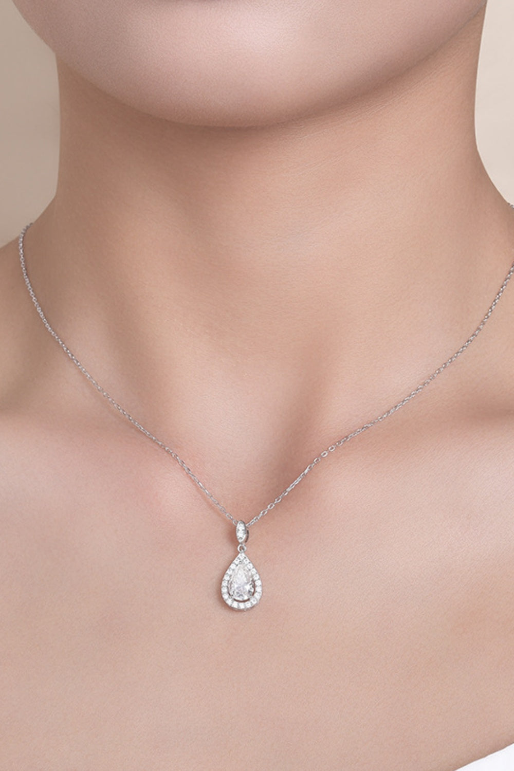 1.5 Carat Moissanite 925 Sterling Silver Teardrop Necklace-Bijou Crush