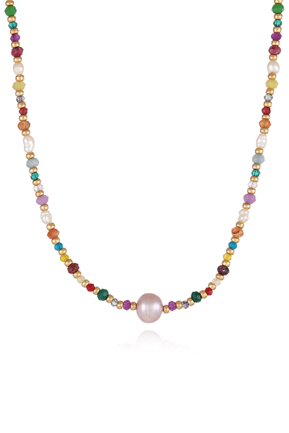 Multicolored Bead Necklace-Bijou Crush