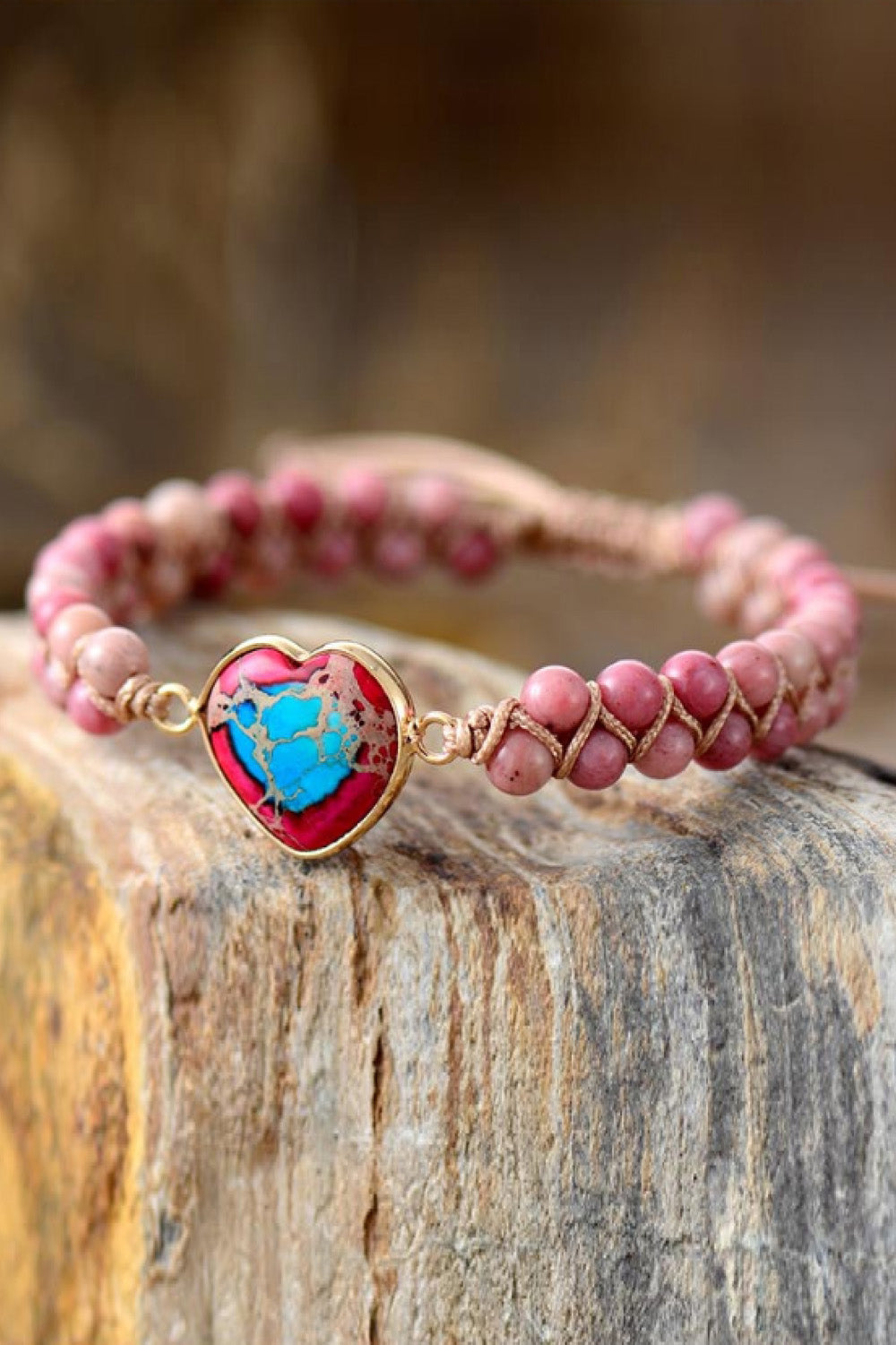 Handmade Heart Shape Natural Stone Bracelet-Bijou Crush