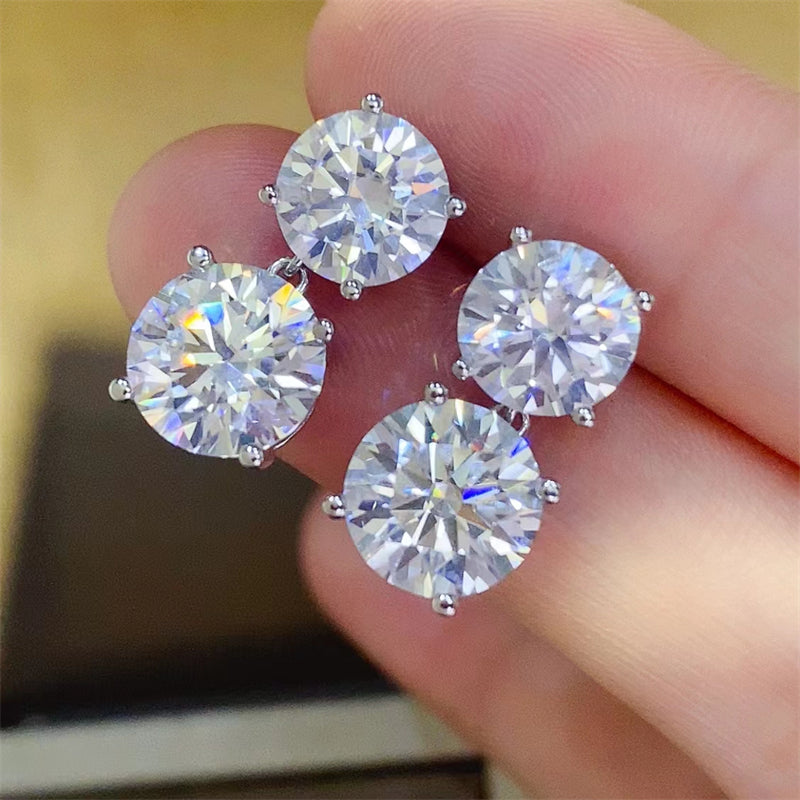 10 Carat Moissanite 925 Sterling Silver Earrings-Bijou Crush