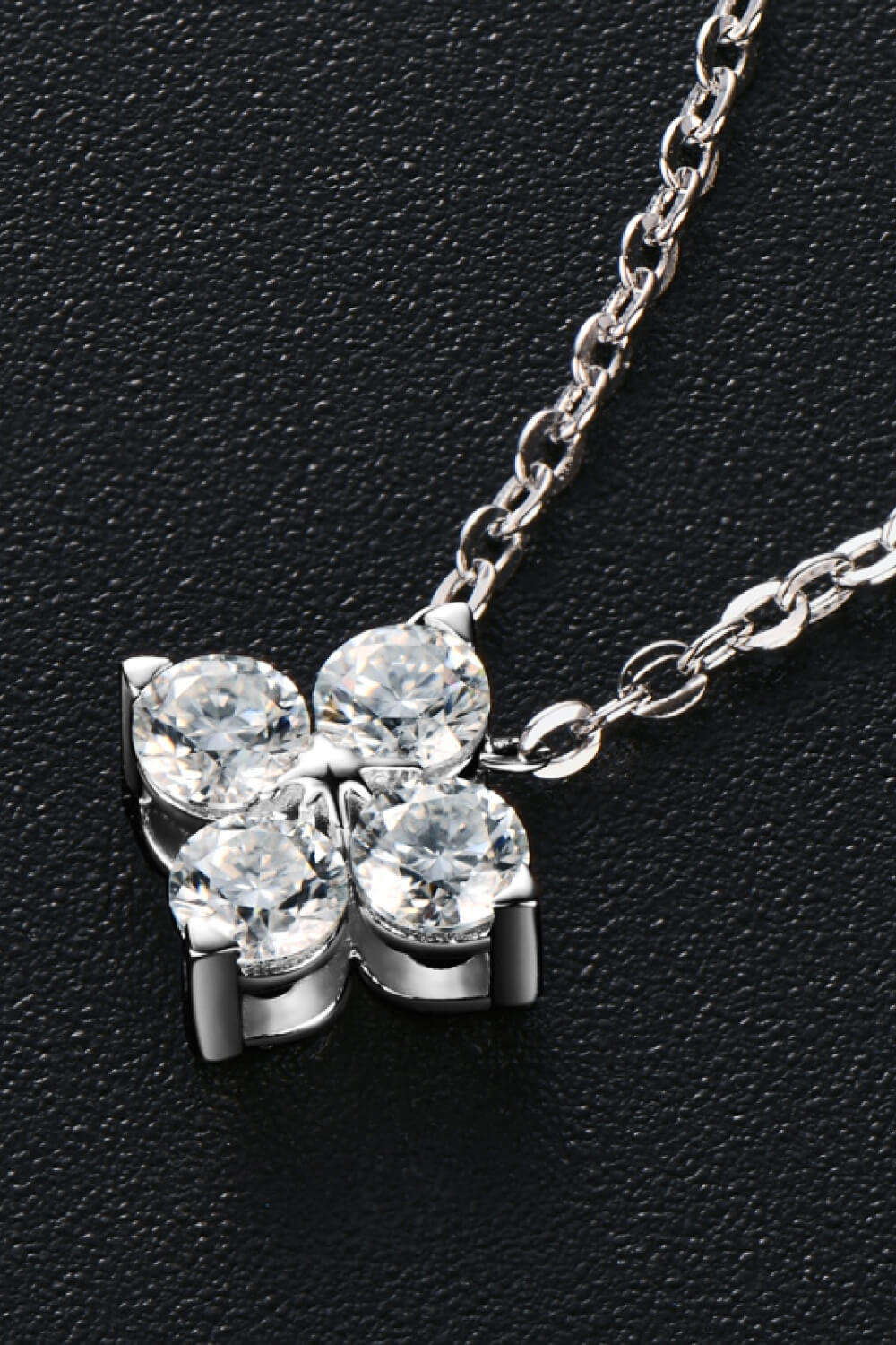 Moissanite Four Leaf Clover Pendant Necklace-Bijou Crush