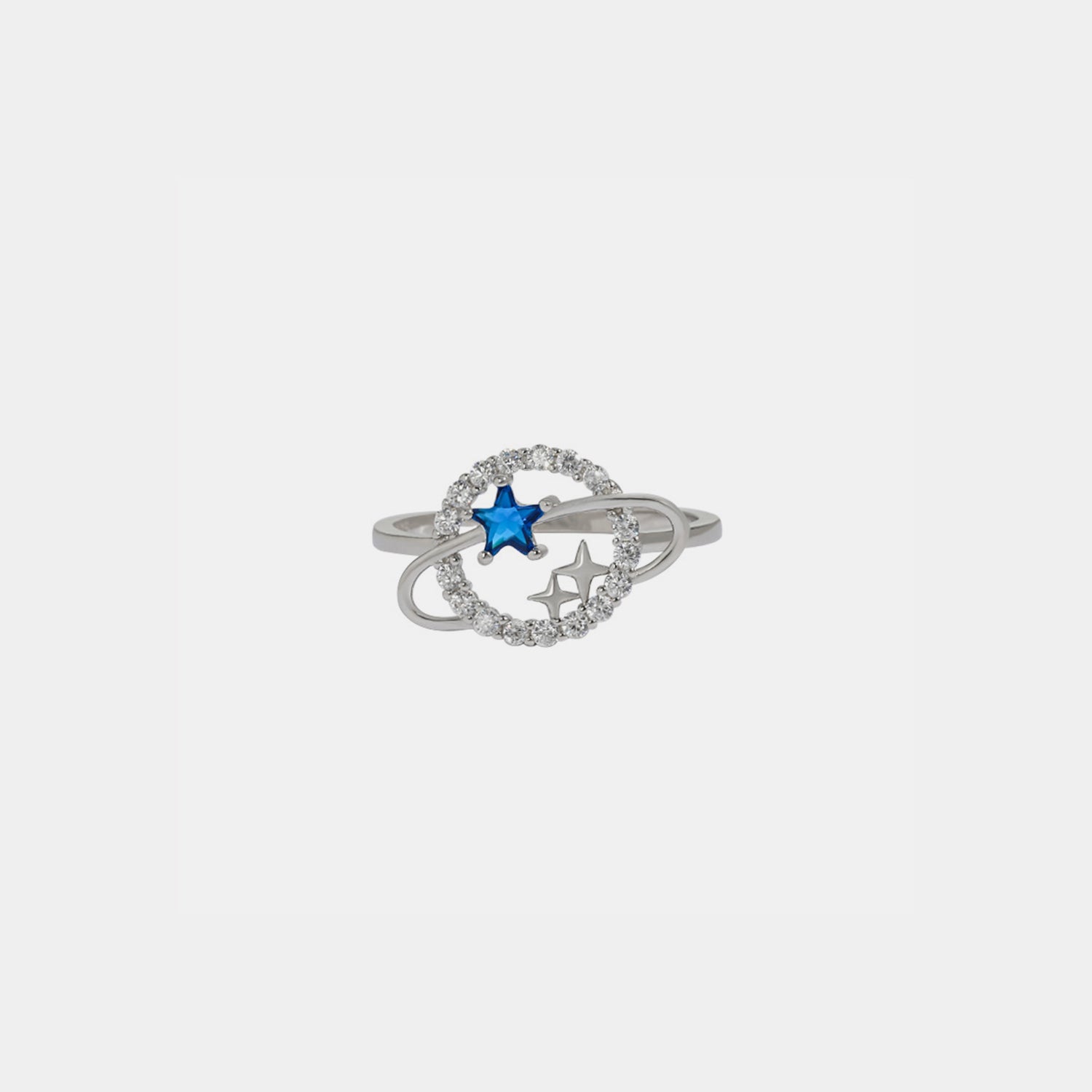 Planet Shape Inlaid Zircon 925 Sterling Silver Ring-Bijou Crush