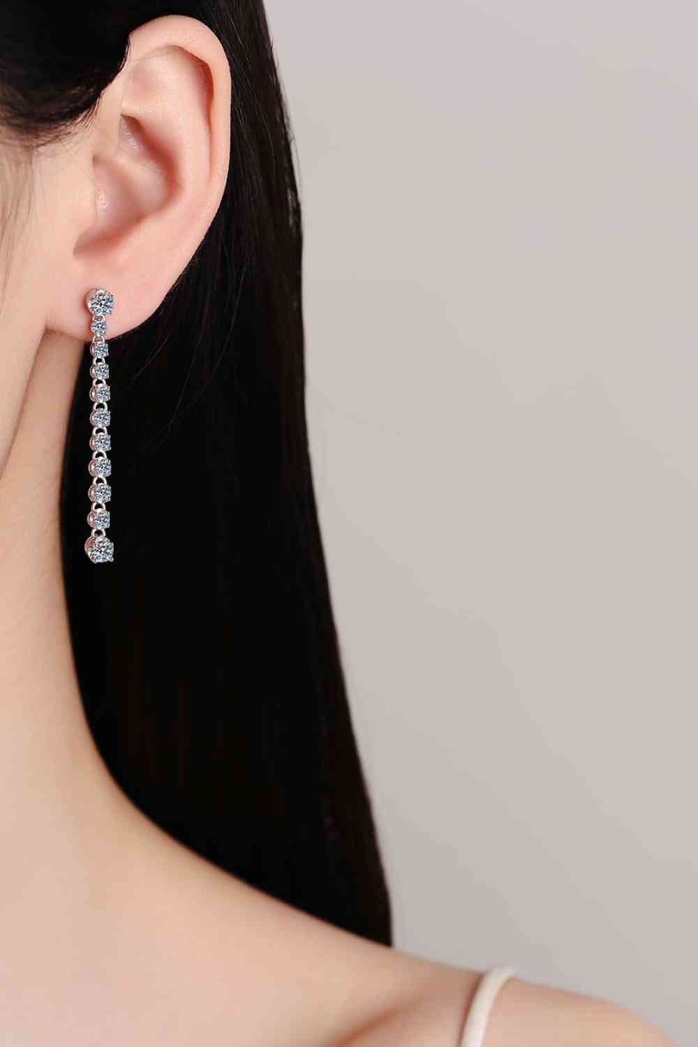 Adored 1.18 Carat Moissanite Long Earrings-Bijou Crush