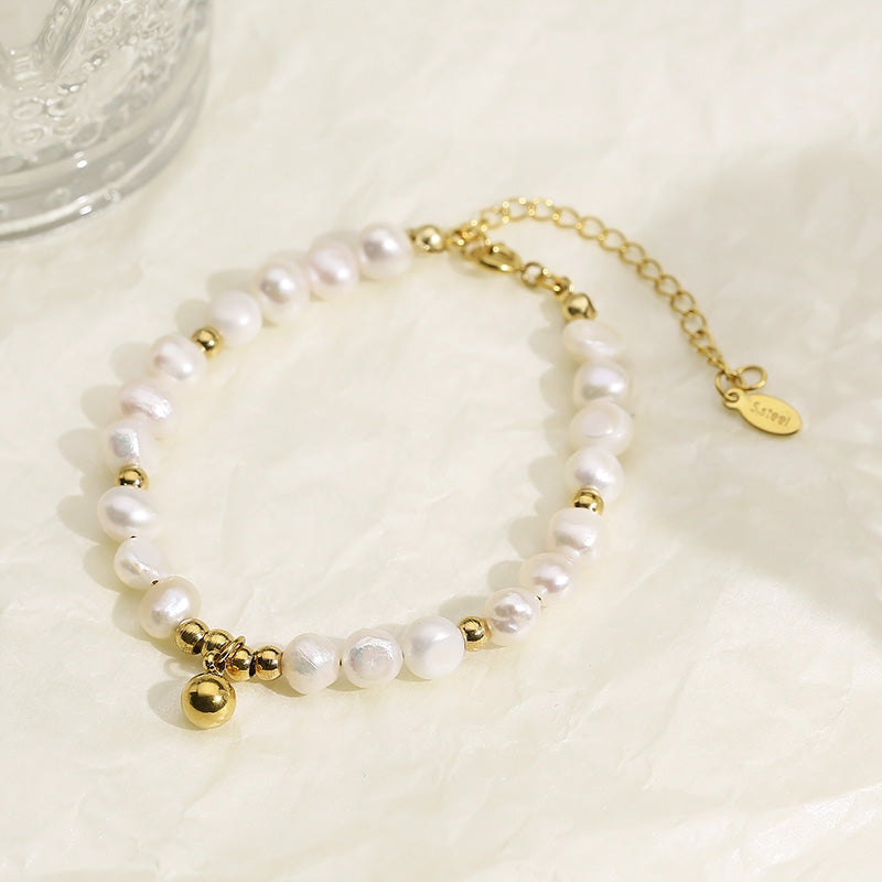 Freshwater Pearl Bracelet - Stainless Steel-Bijou Crush