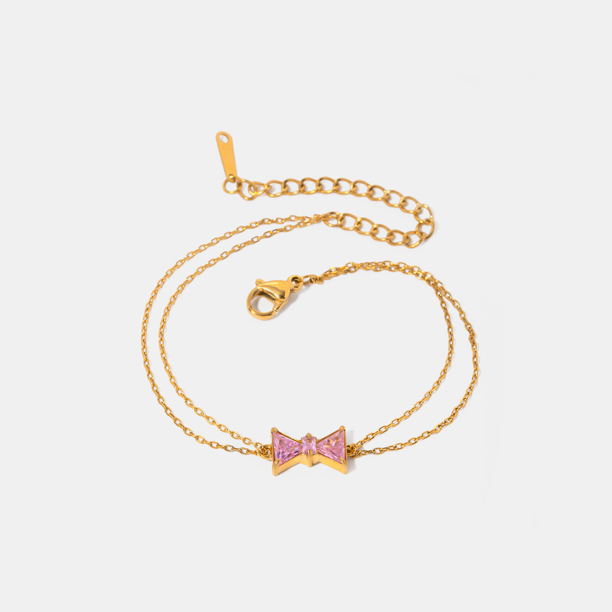 Stainless Steel Zircon Bow Bracelet-Bijou Crush