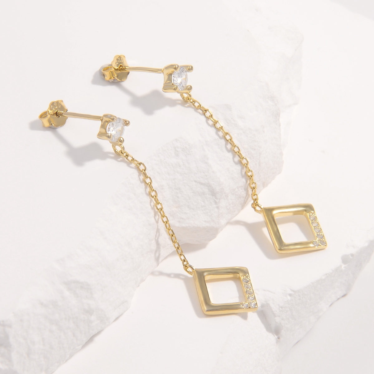 925 Sterling Silver Inlaid Zircon Earrings-Bijou Crush