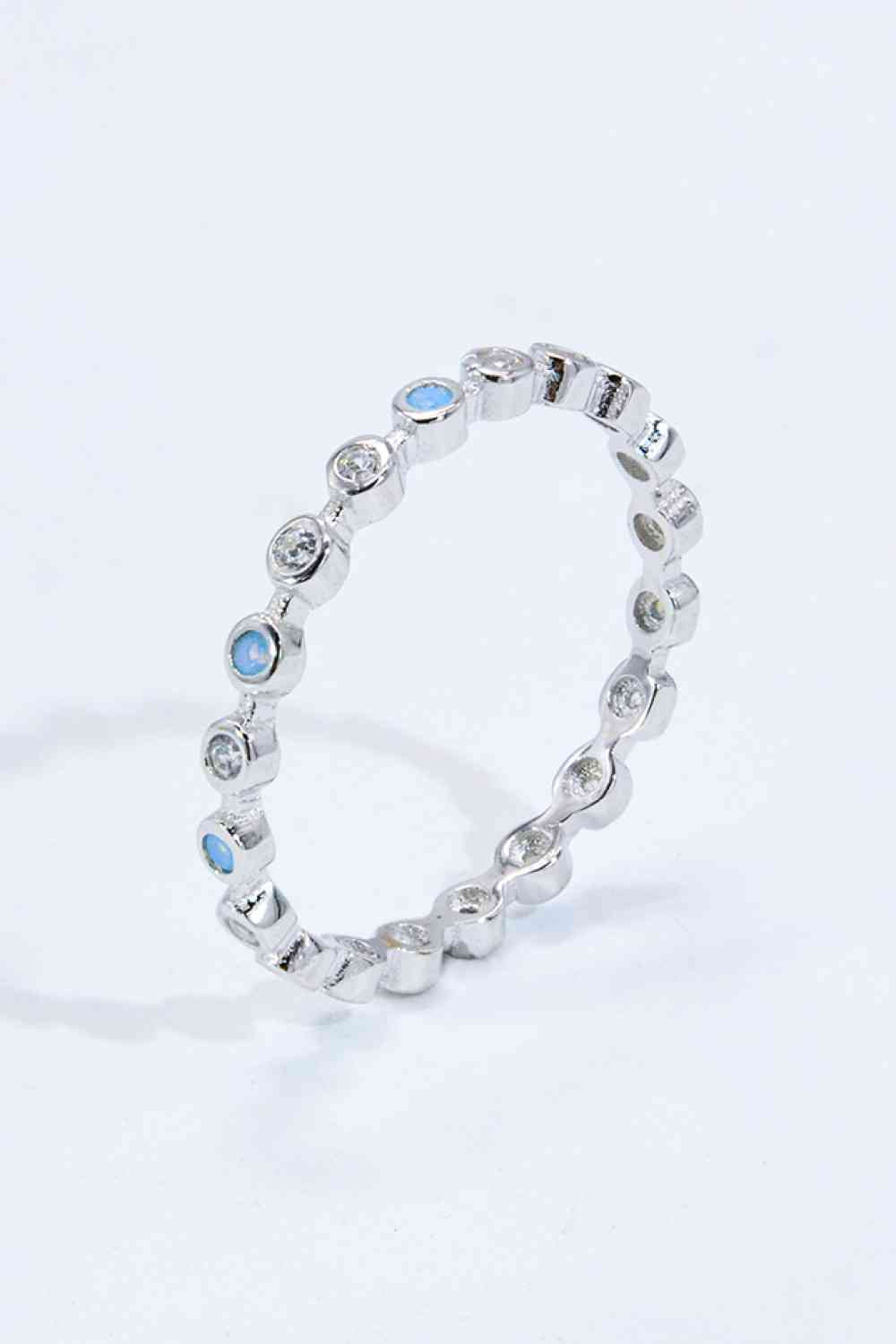 925 Sterling Silver Zircon and Natural Moonstone Ring-Bijou Crush