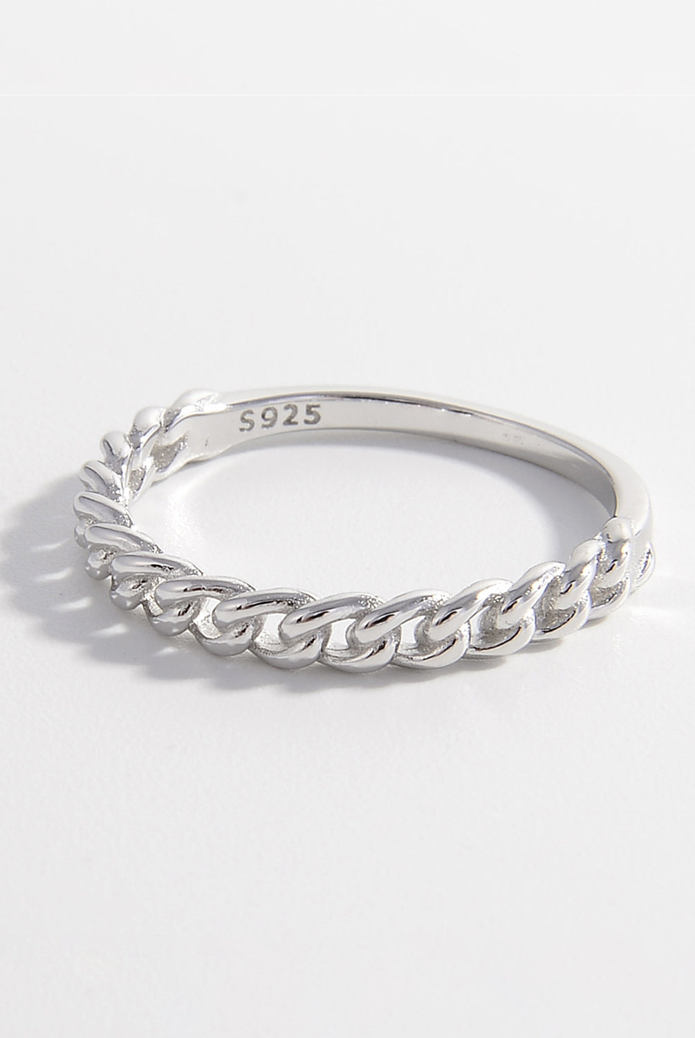 925 Sterling Silver Curb Chain Ring-Bijou Crush