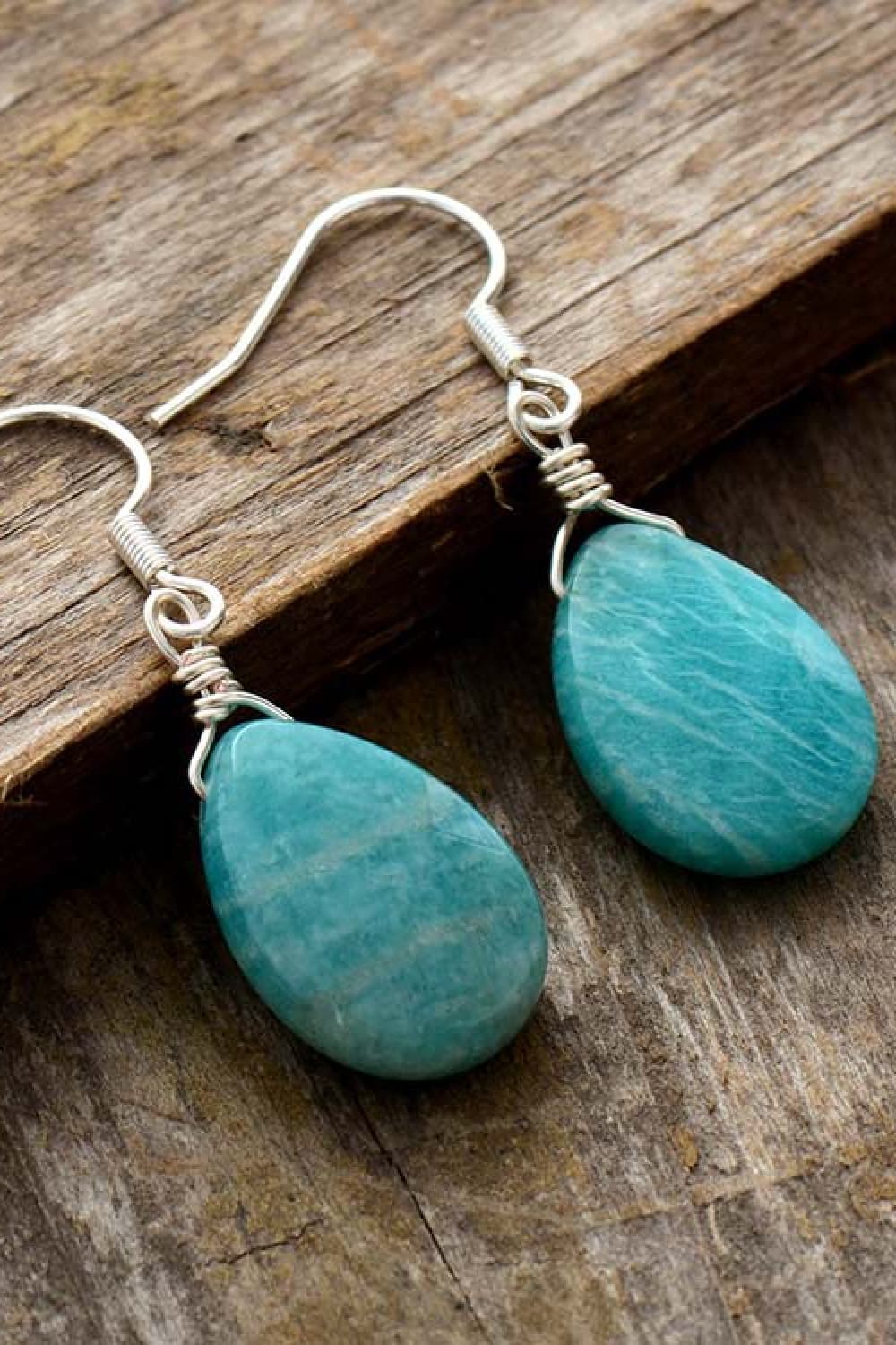 Handmade Natural Stone Teardrop Earrings-Bijou Crush