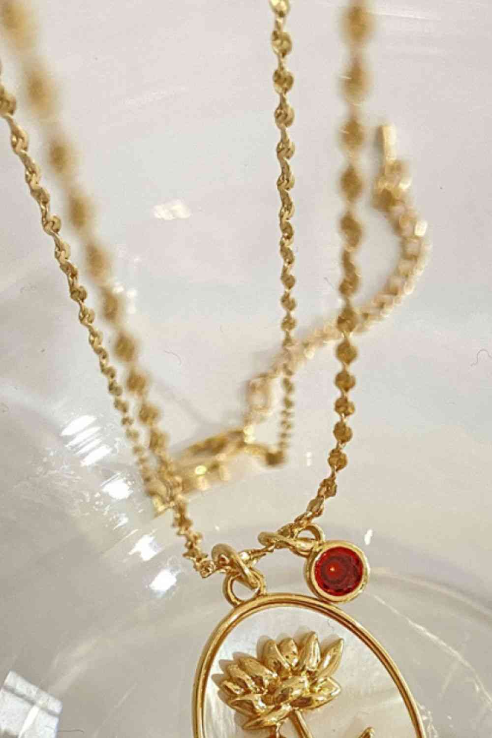 Flower Shell Pendant Copper Necklace-Bijou Crush