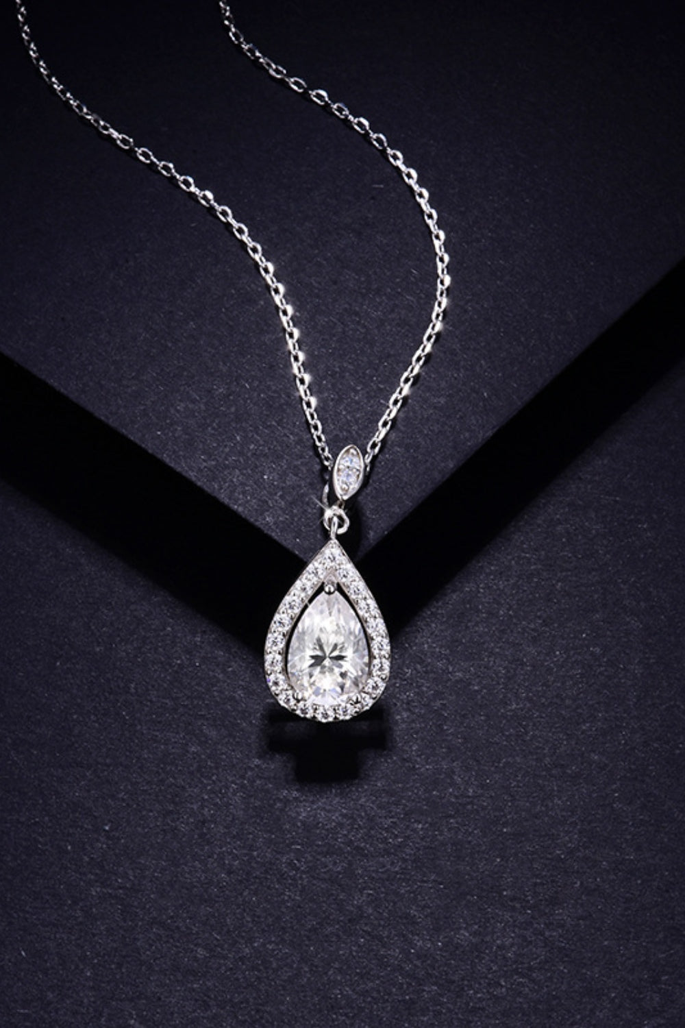 1.5 Carat Moissanite 925 Sterling Silver Teardrop Necklace-Bijou Crush