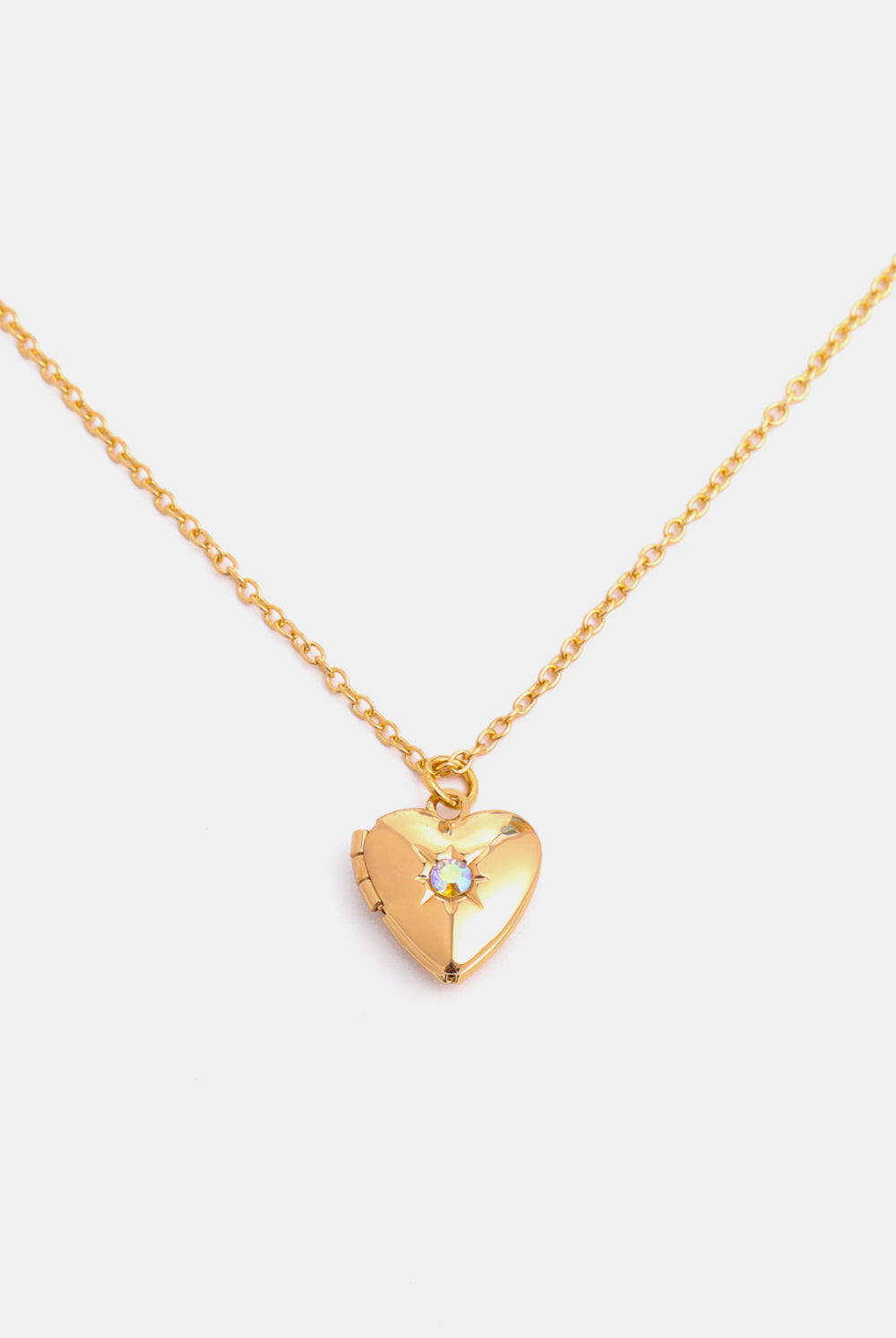Zircon Heart Shape 14K Gold-Plated Pendant Necklace-Bijou Crush