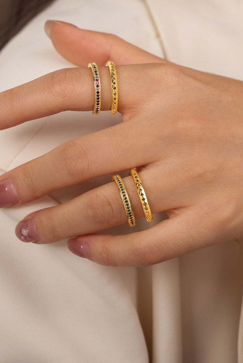 Gold-Plated Czech Diamond Double-Layered Ring-Bijou Crush