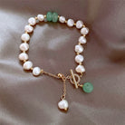 Pearl Green Stone Link Bracelet-Bijou Crush