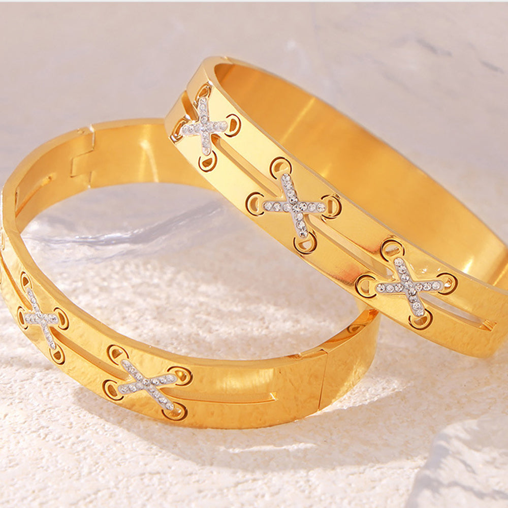18K Gold-Plated Czech Diamond Bracelet-Bijou Crush
