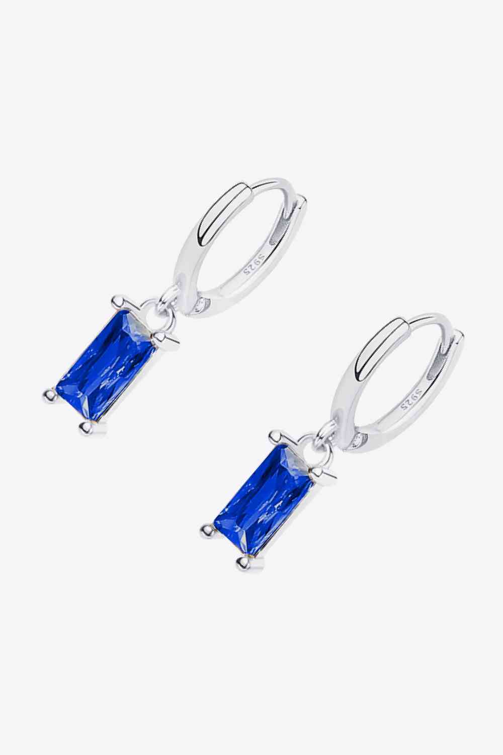 Retro 925 Sterling Silver Cubic Zirconia Drop Earrings-Bijou Crush