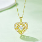 Moissanite 925 Sterling Silver Heart Shape Necklace-Bijou Crush