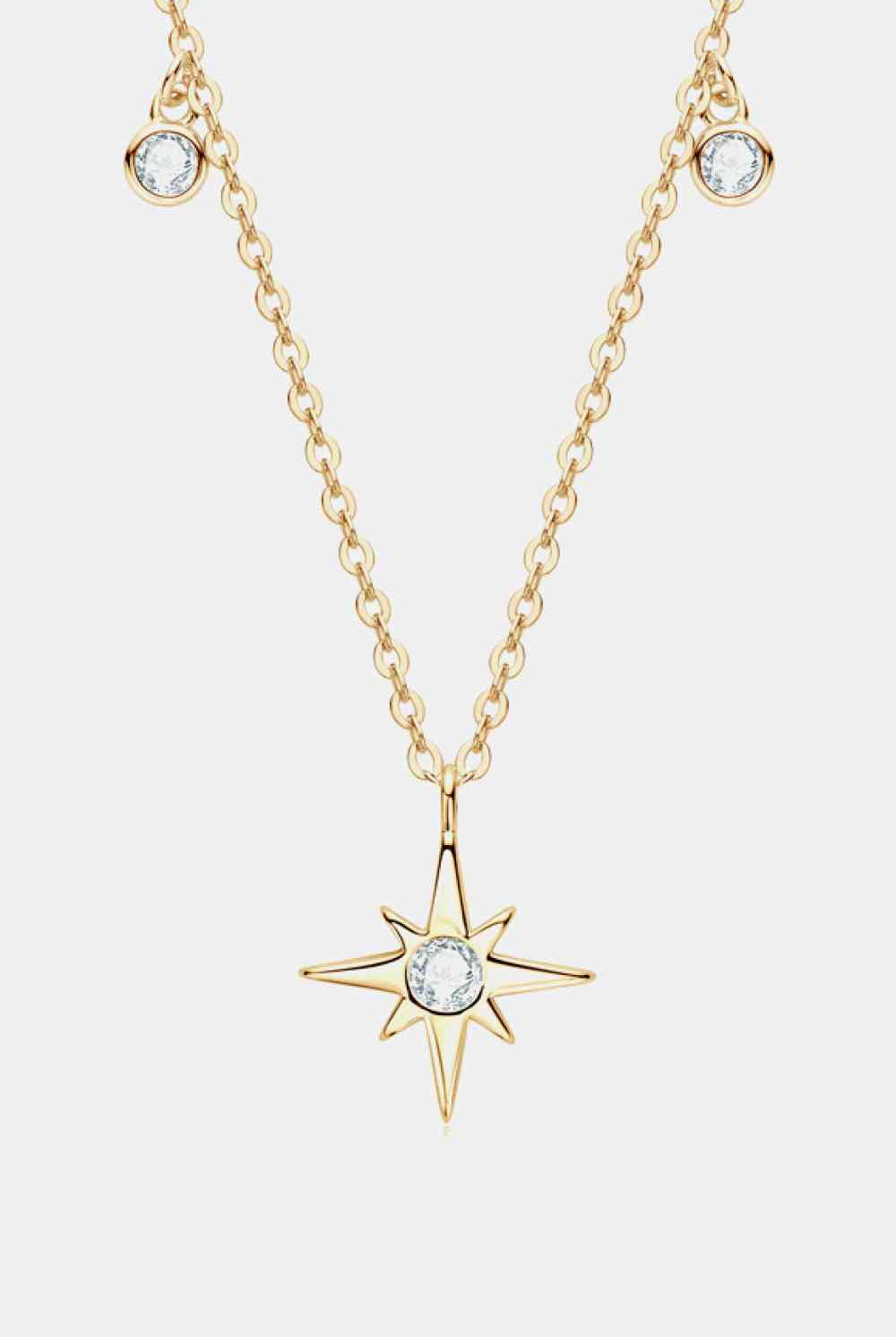 Moissanite North Star Pendant 925 Sterling Silver Necklace-Bijou Crush