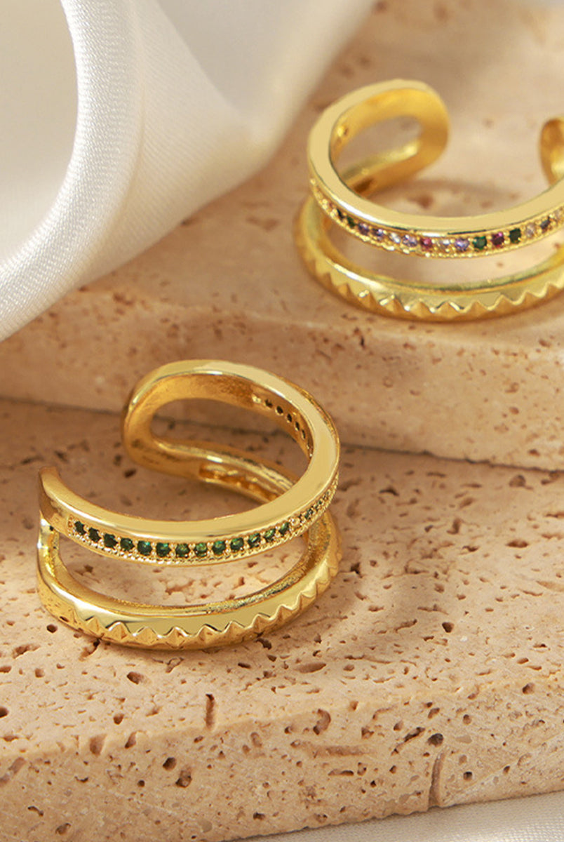 Gold-Plated Czech Diamond Double-Layered Ring-Bijou Crush