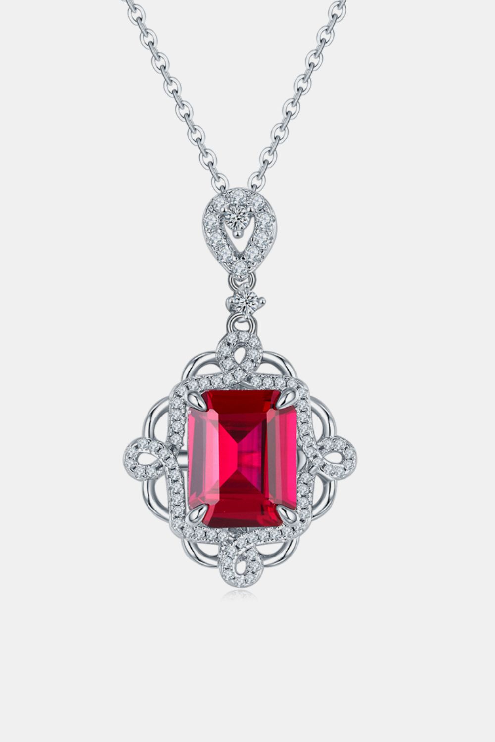 925 Sterling Silver Ruby Pendant Necklace-Bijou Crush