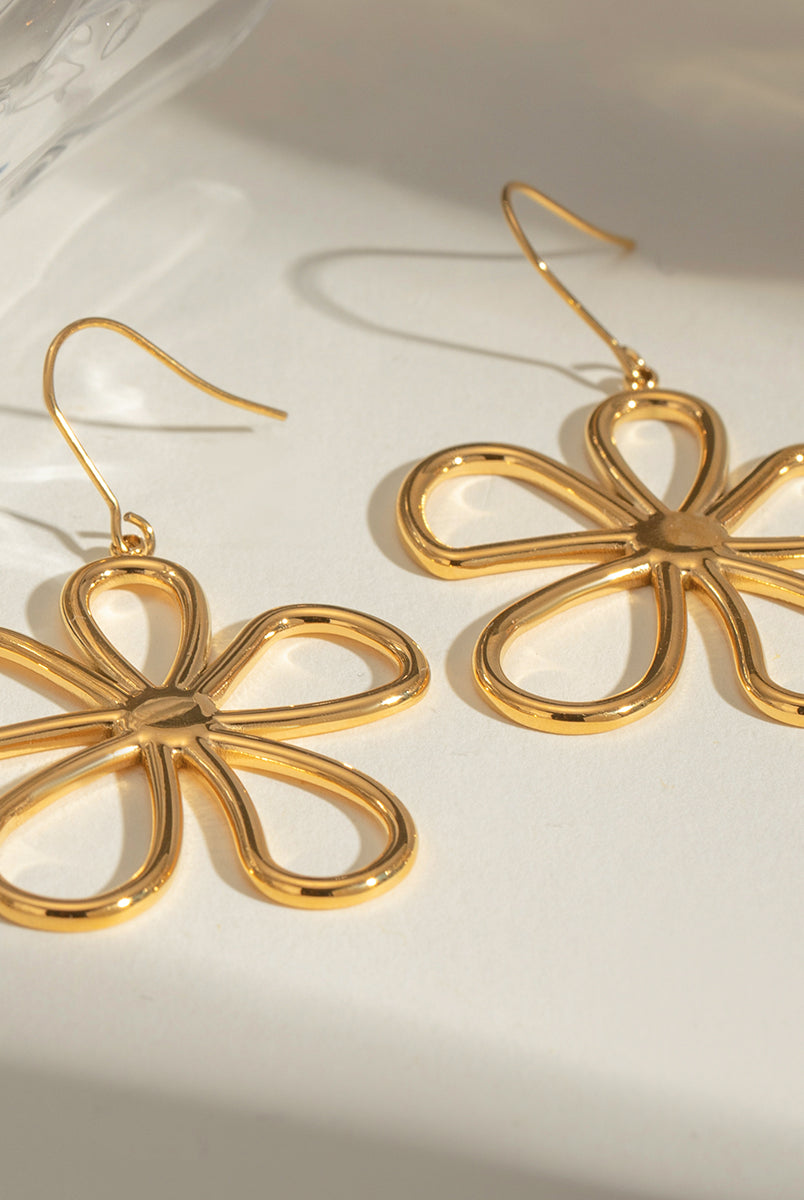 18K Gold-Plated Flower Earrings-Bijou Crush