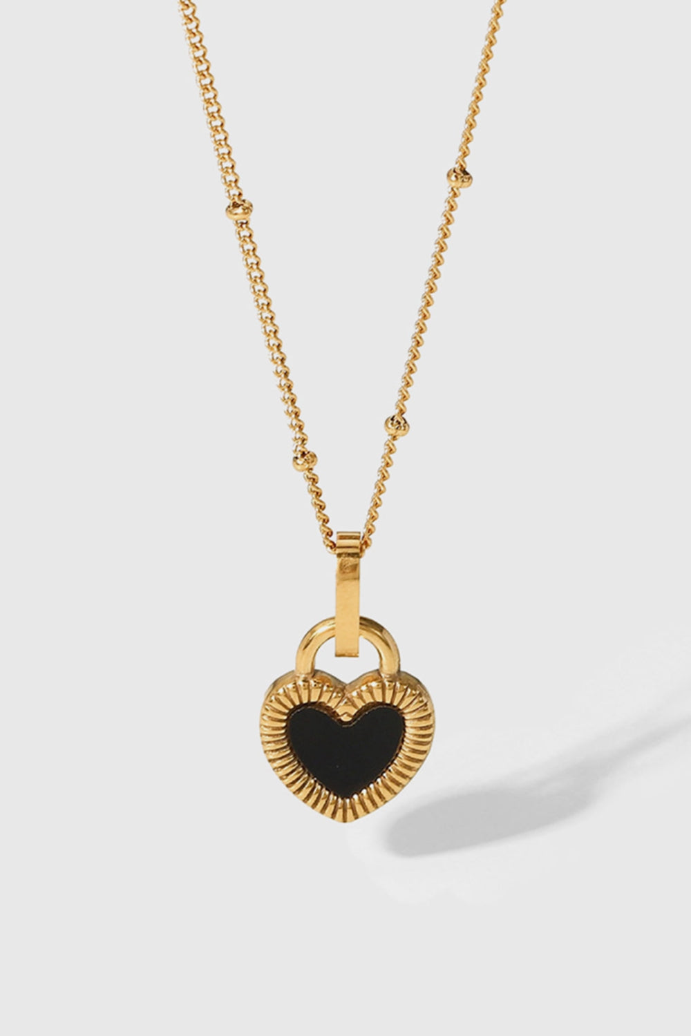 Contrast Heart Pendant Necklace-Bijou Crush