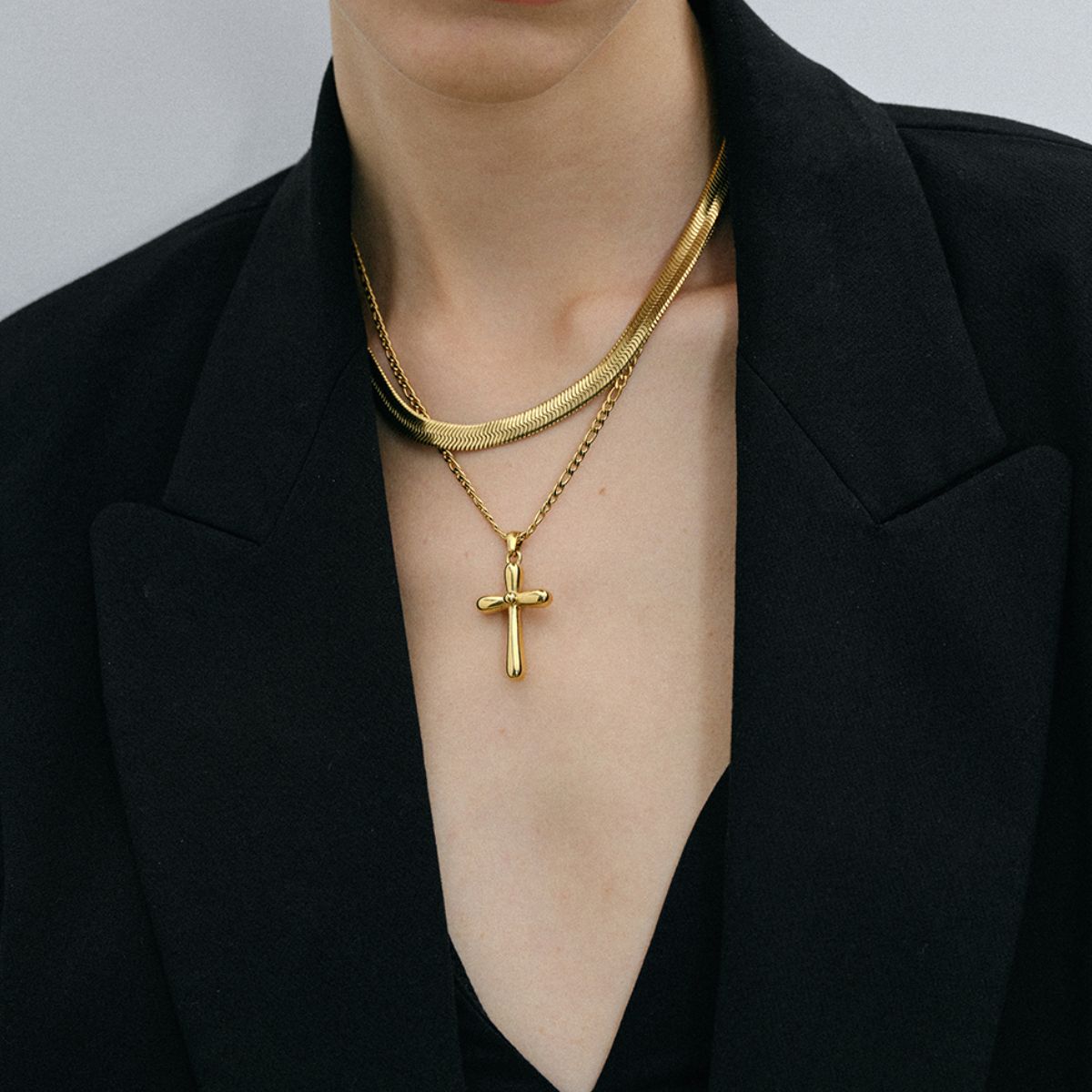 Stainless Steel Cross Necklace-Bijou Crush