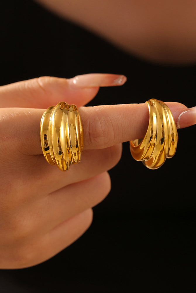 18K Gold-Plated Titanium Steel Open Ring-Bijou Crush