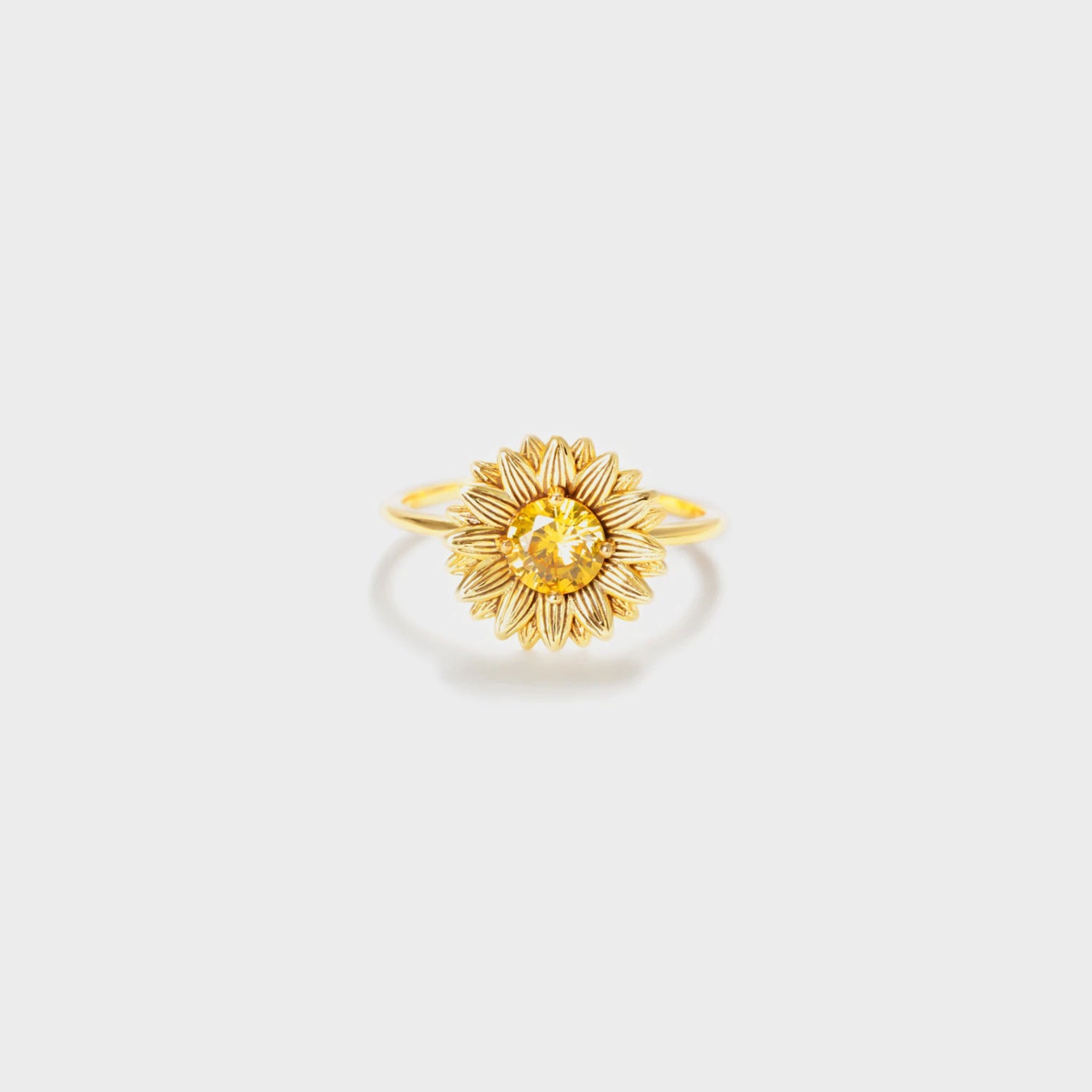 Sunflower Zircon 925 Sterling Silver Ring-Bijou Crush