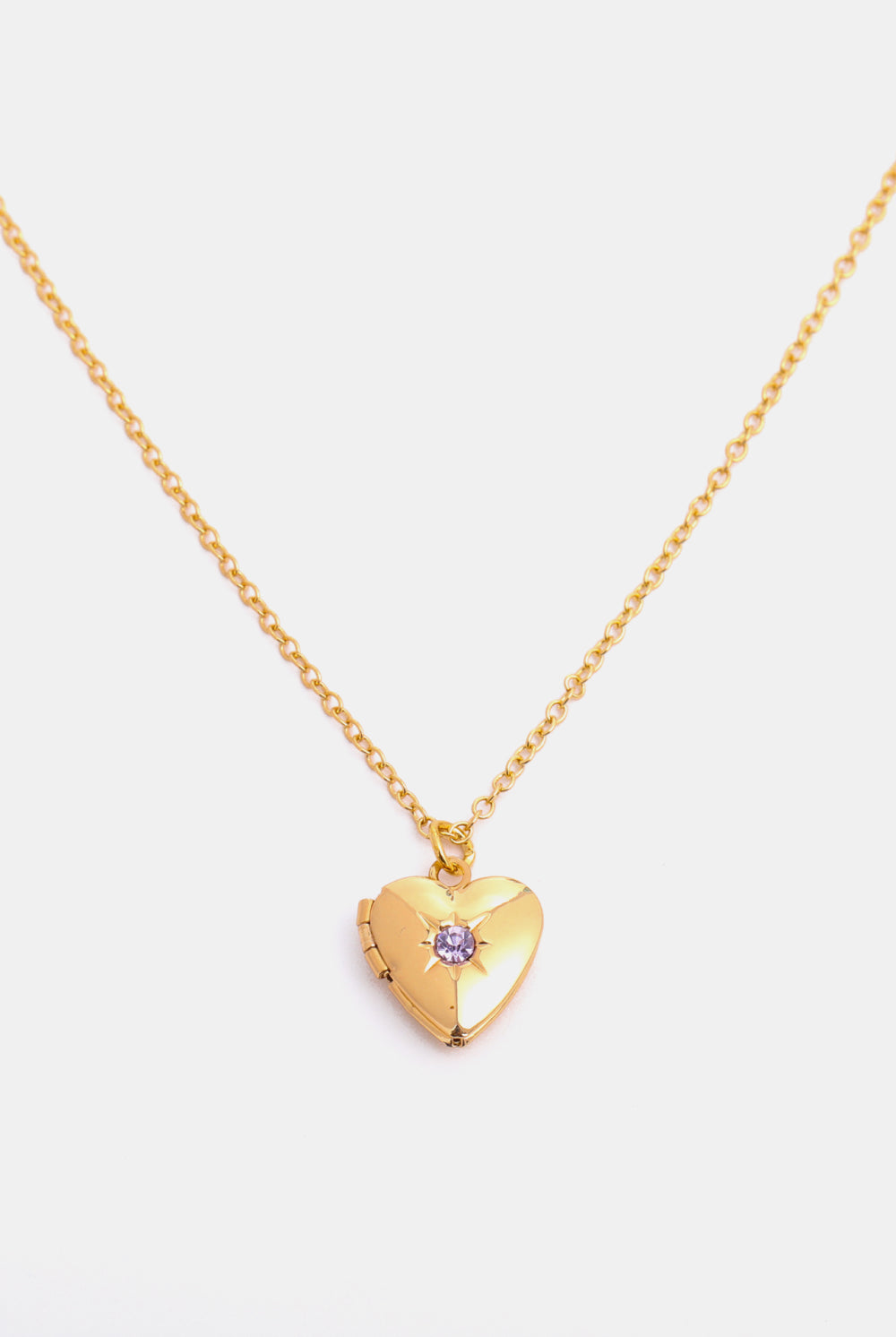 Zircon Heart Shape 14K Gold-Plated Pendant Necklace-Bijou Crush