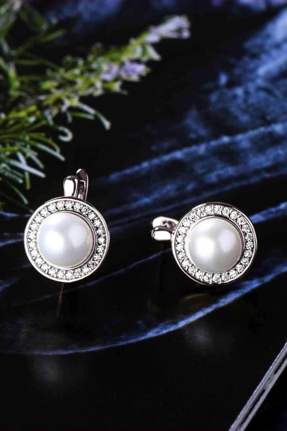 Moissanite Pearl 925 Sterling Silver Earrings-Bijou Crush