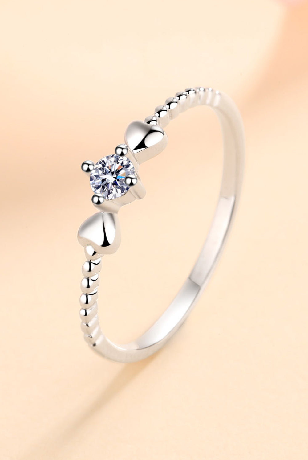 Adored Moissanite Heart 925 Sterling Silver Ring-Bijou Crush
